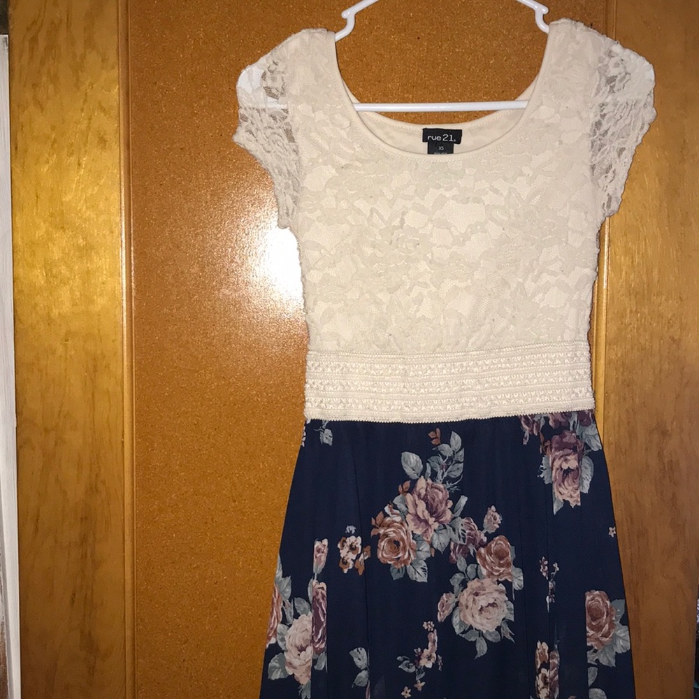 floral and lace dress